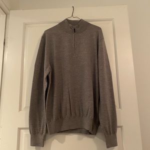 Italian Merino Grey 1/4 zip pullover